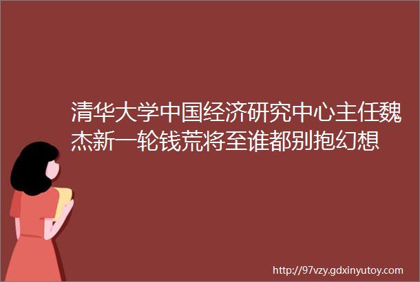 清华大学中国经济研究中心主任魏杰新一轮钱荒将至谁都别抱幻想